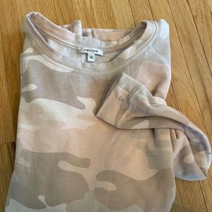 Stella and Dot Camo Side Zip Fleece Sweatshirt